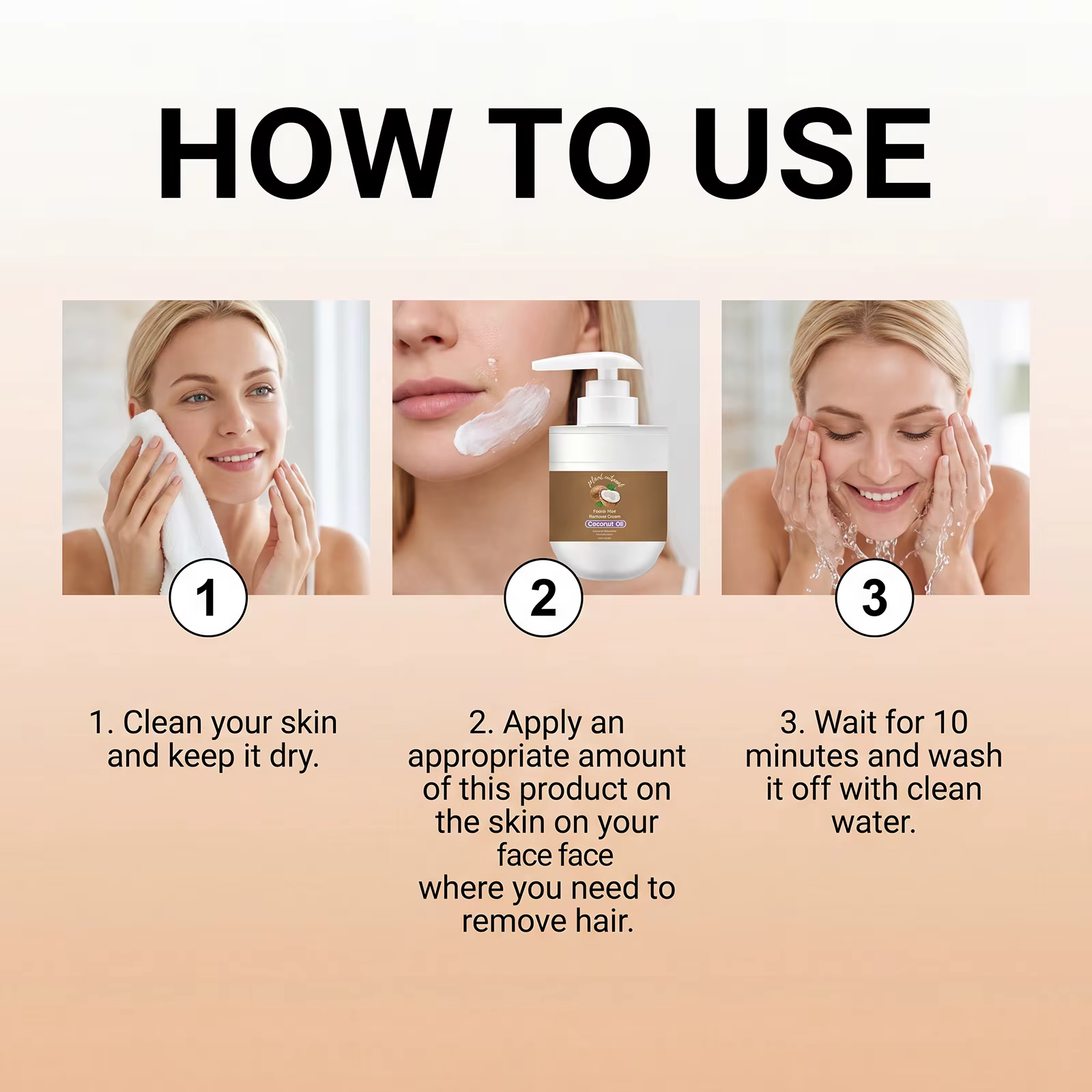 Crème dépilatoire pour le visage et le corps