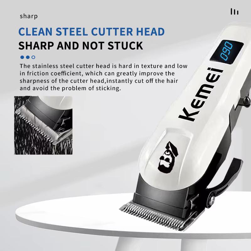 Kemei Mini puissant sans fil tondeuse à cheveux électrique professionnel barbier