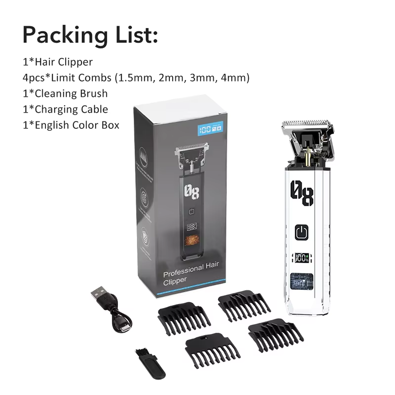 Tondeuse à cheveux pour hommes, tondeuse à barbe, rasoir électrique rechargeable, tondeuse de qualité professionnelle pour salon de coiffure, machine de coiffure pour usage domestique.