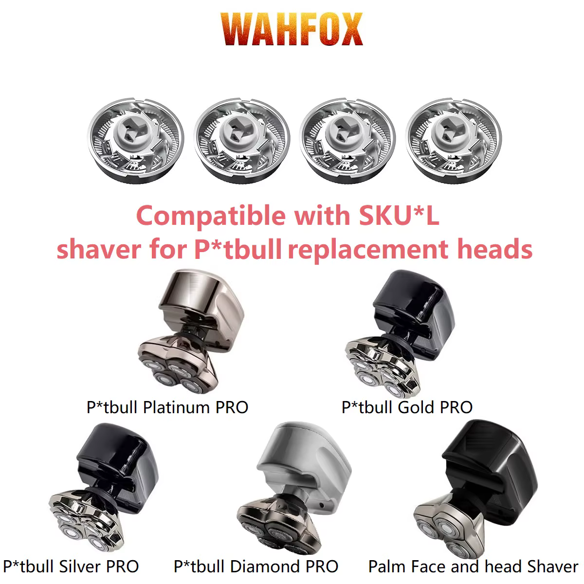 WAHFOX tête rasoir lames de rechange pour SKULL SHAVER Pitbull Carver PRO 4