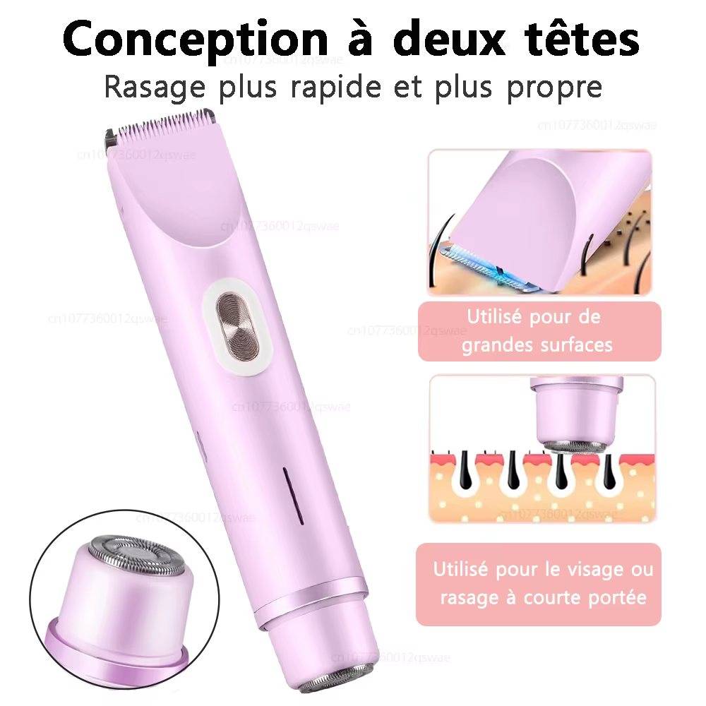 Rasoirs électriques pour femmes 2 en 1 rasoir électrique pour tondeuse pubienne IPX7 étanche utilisation humide et sèche