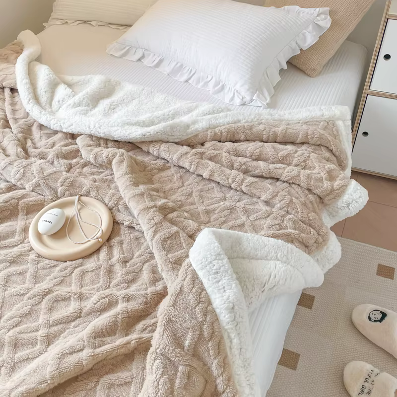 Couverture polaire Double couche, épaisse et chaude, pour la sieste au bureau, pour canapé-lit, simple, Double, en peluche douce, automne et hiver