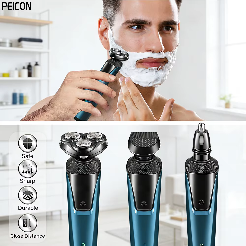 Rasoir rotatif électrique pour hommes 3-en-1