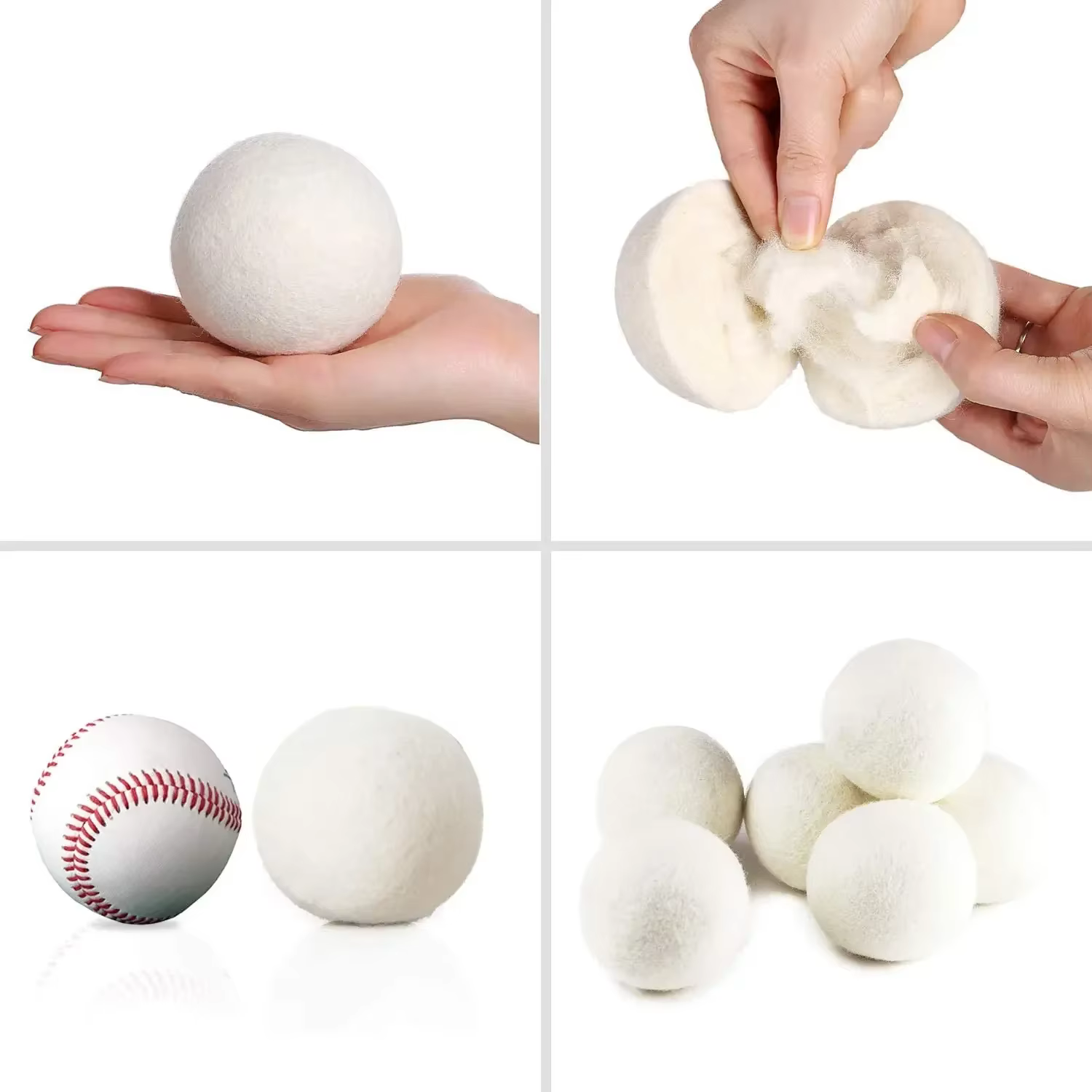 Boules de séchage pour lave-linge, boules de laine pour le séchage des vêtements, adoucissant pour le linge, réutilisables, écologiques, fournitures de lavage