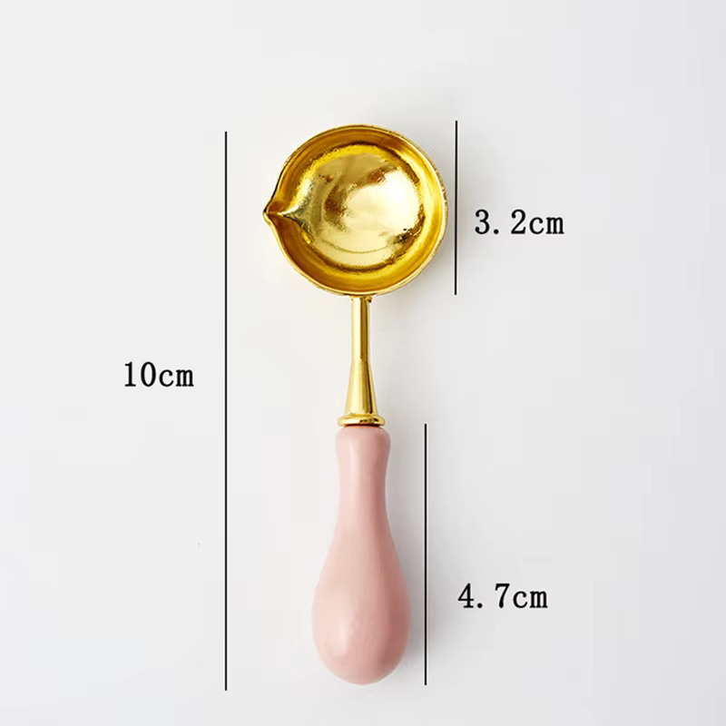 Cuillère d'avertissement en plastique avec poignée anti-brûlure, laque d'avertissement pour sceaux, bancs d'invitation de mariage vintage, cuillère fondante, timbre en bois