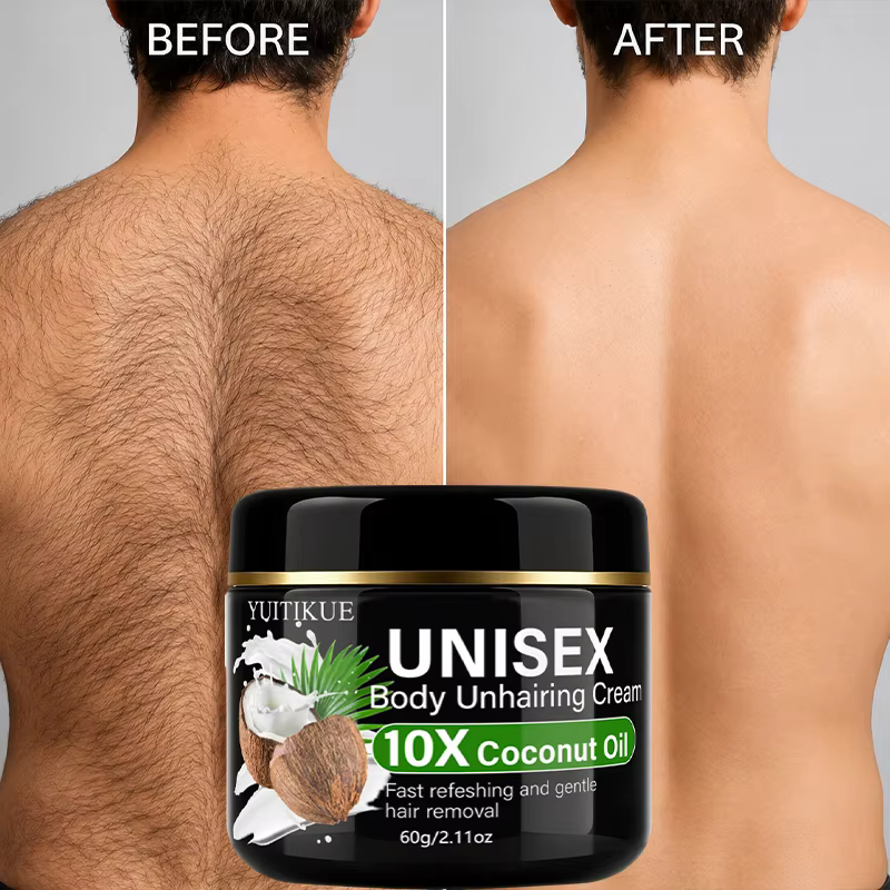 YUITIKUE Crème dépilatoire unisexe à l'huile de coco 10X