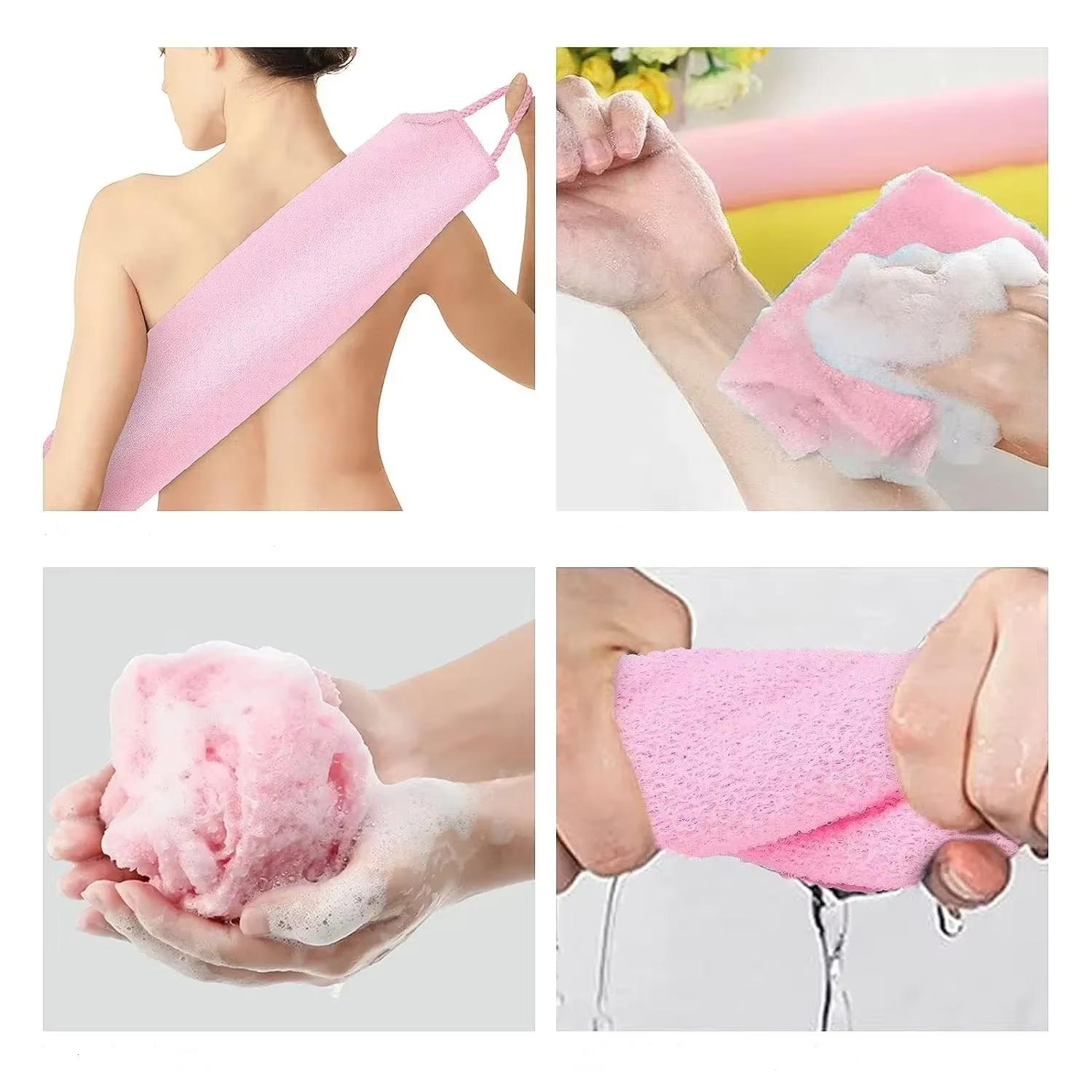 Exfoliant frottant serviette de bain gant de toilette élastique douche corps gommage nettoyage Massage