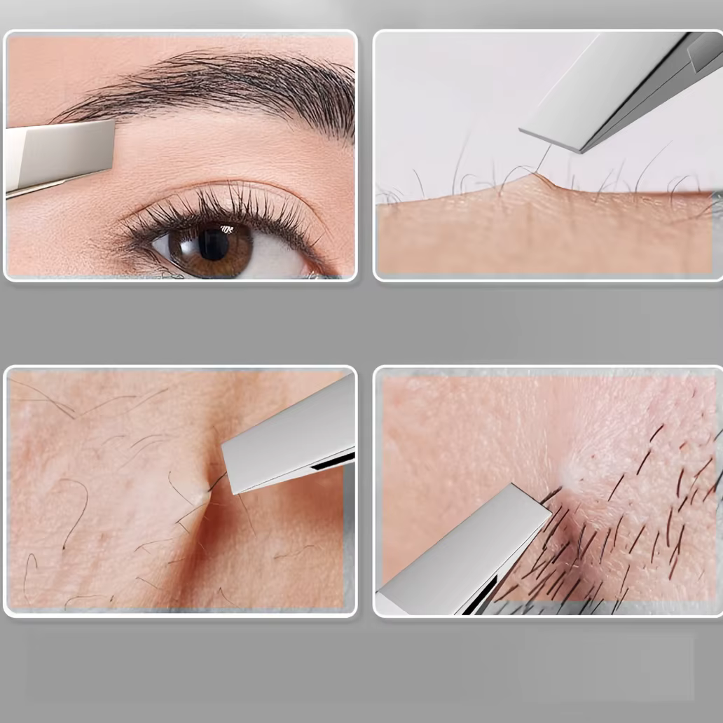 Pince à épiler professionnelle de précision en acier inoxydable pour sourcils et poils du visage sans parfum