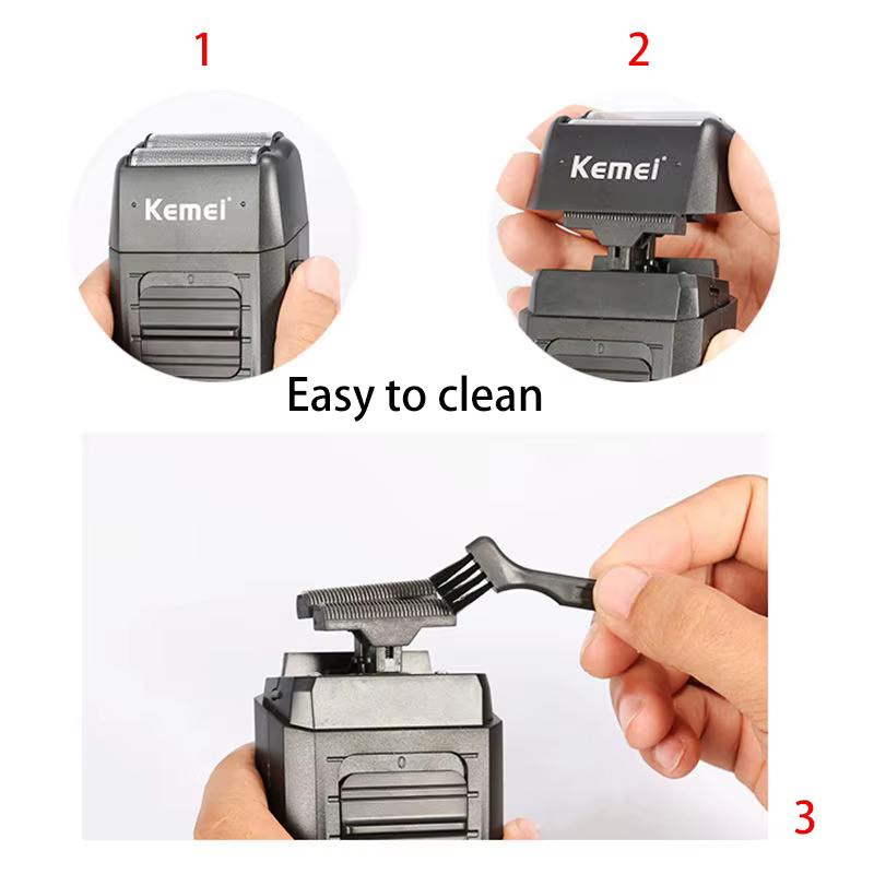 Kemei rasoir sans fil Rechargeable pour hommes double lame alternative barbe