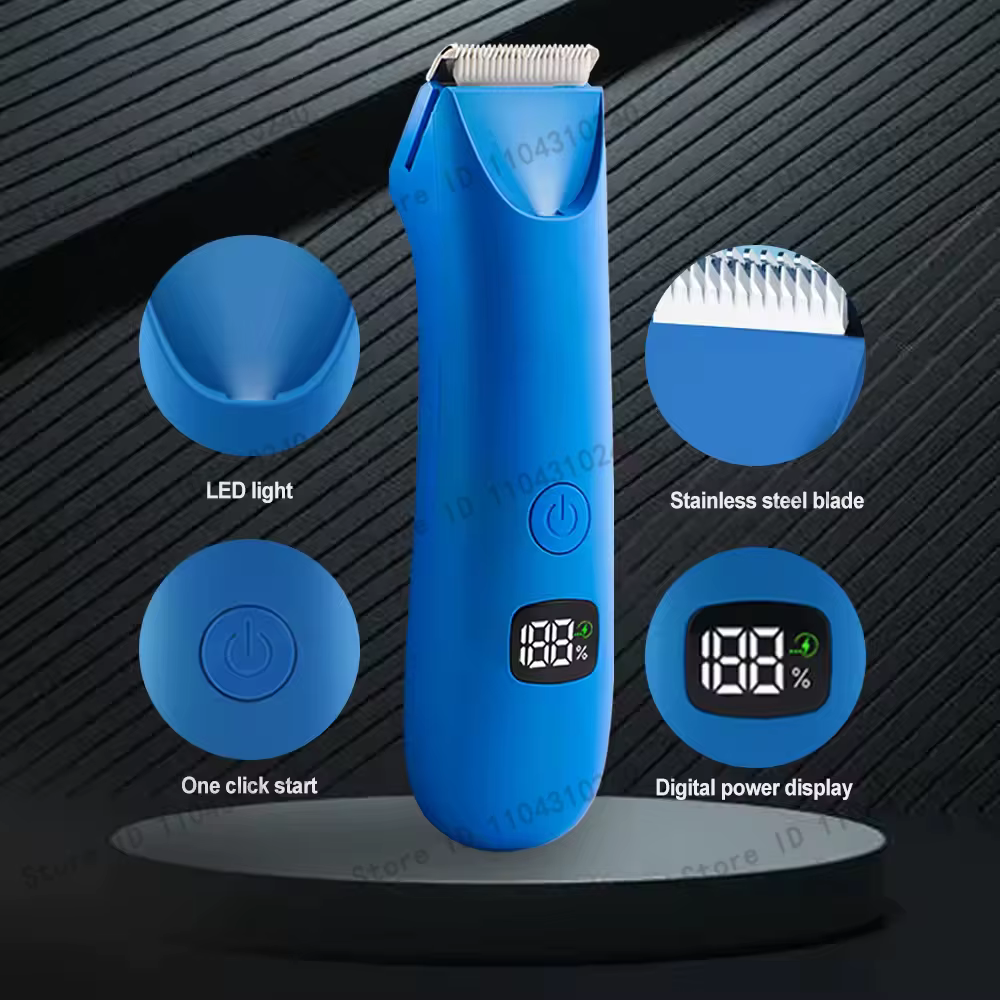 Tondeuse pour poils du corps et du pubis pour hommes et femmes, rasoir électrique indolore pour le corps et le bikini | Rasoir étanche rechargeable par type C
