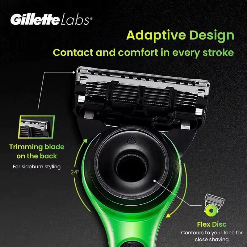Ensemble de rasoirs Gillette Labs en collaboration avec Co-branded : 1 manche + 2 recharges de lames + support