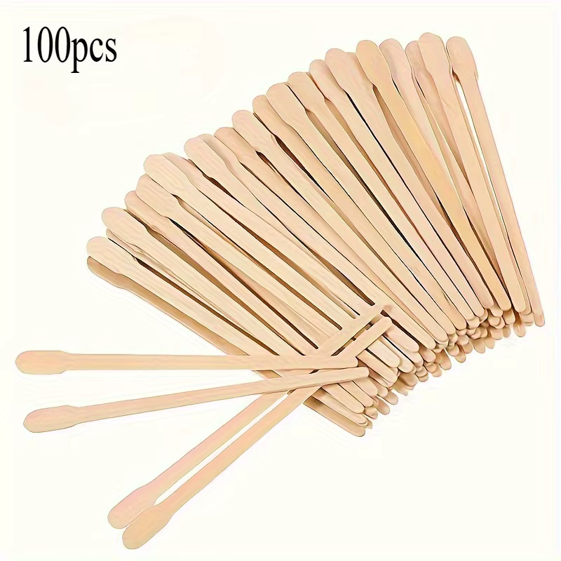 100 bâtonnets de cire en bois de qualité supérieure pour femmes - jetables