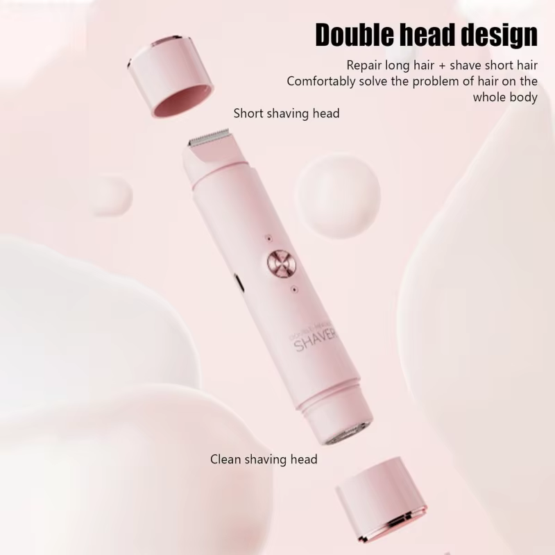 Épilateur électrique double tête rechargeable pour femme