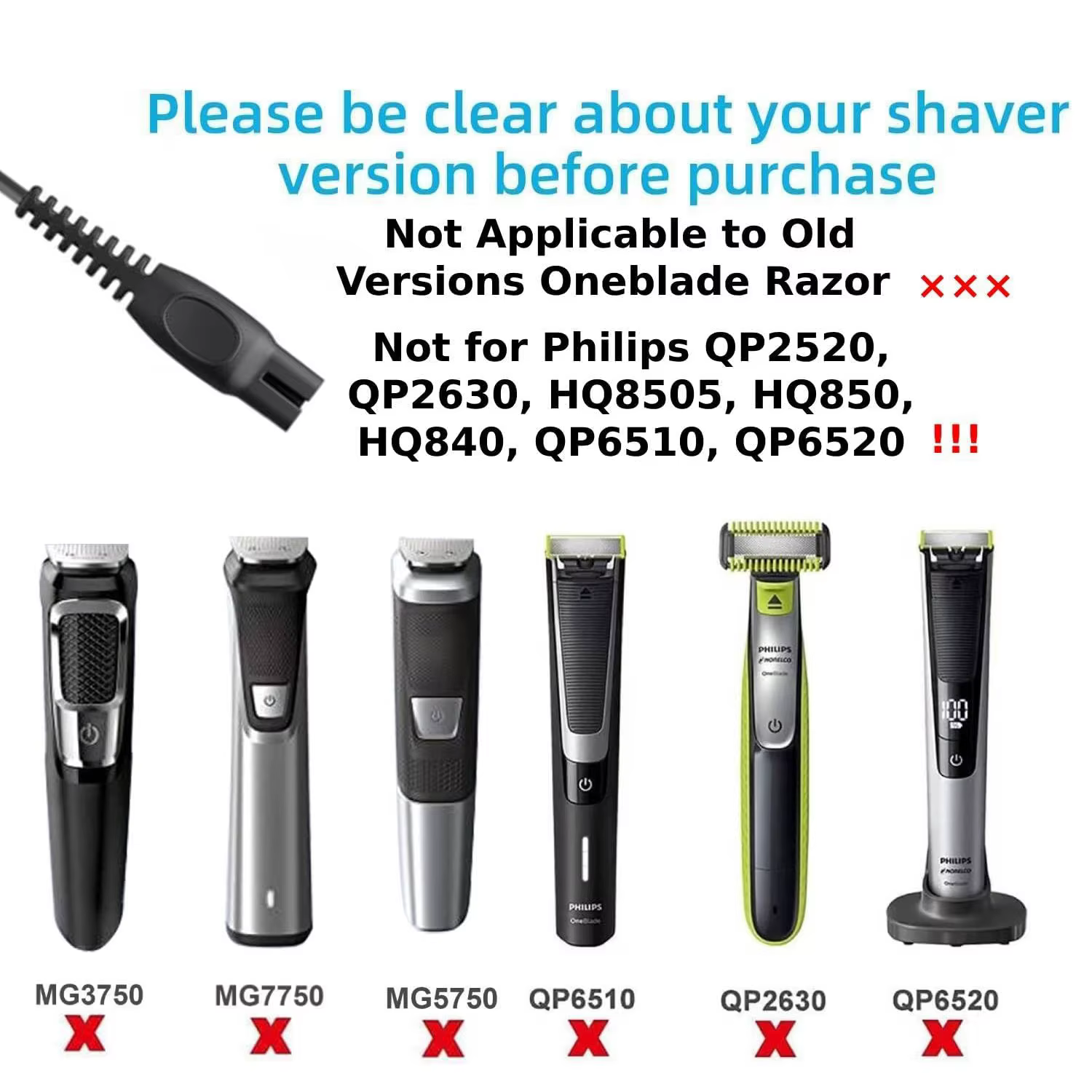 Chargeur à une lame pour Philips Norelco OneBlade