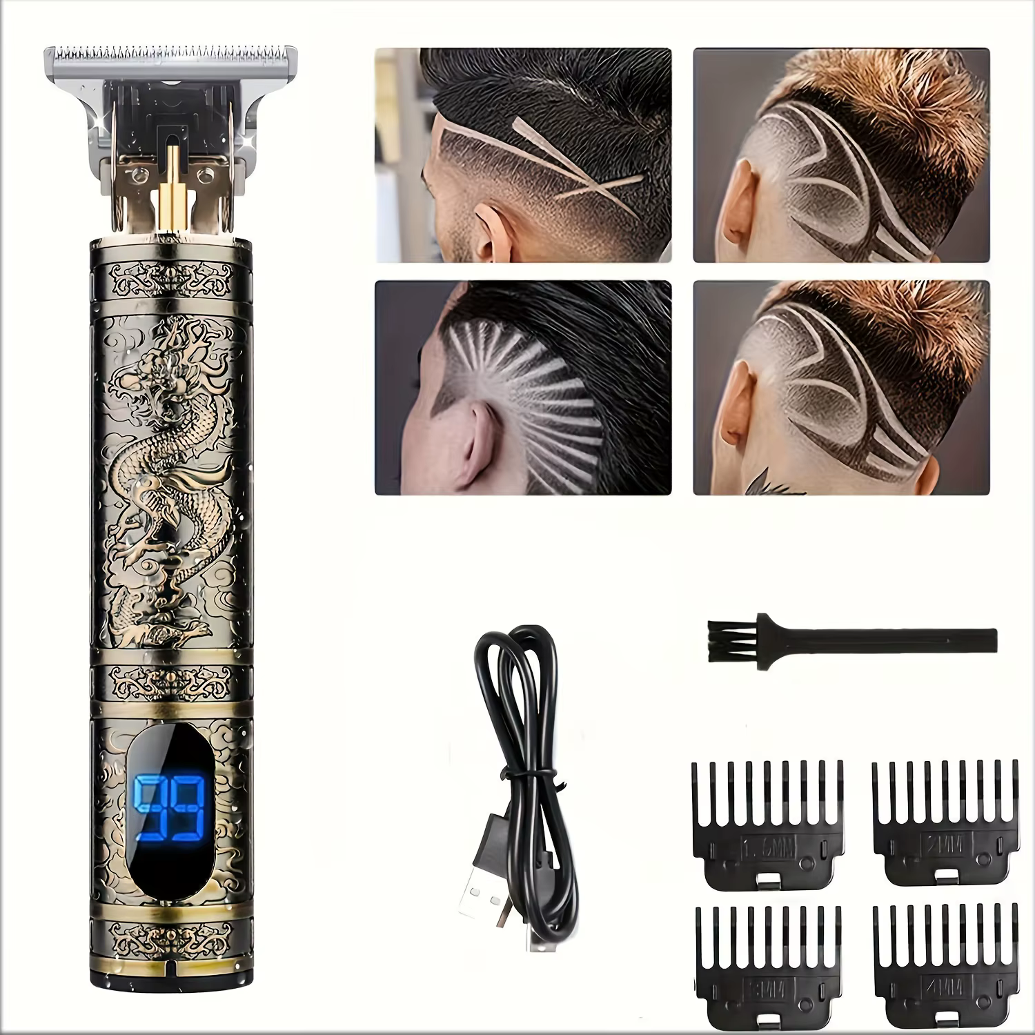 Tondeuse à cheveux électrique avec écran LCD