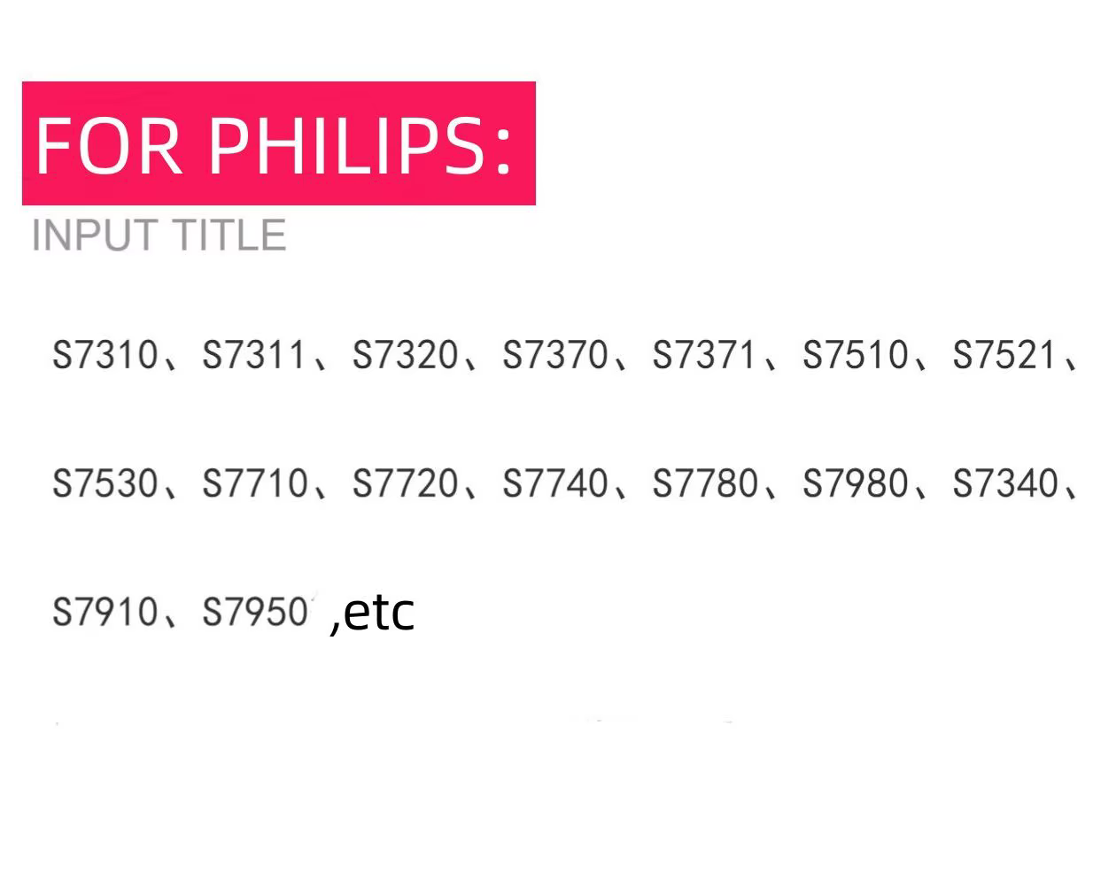Pour rasoir Philips SH70 tête S7000 S7530 S7310 S7370 40S7950 10S7880