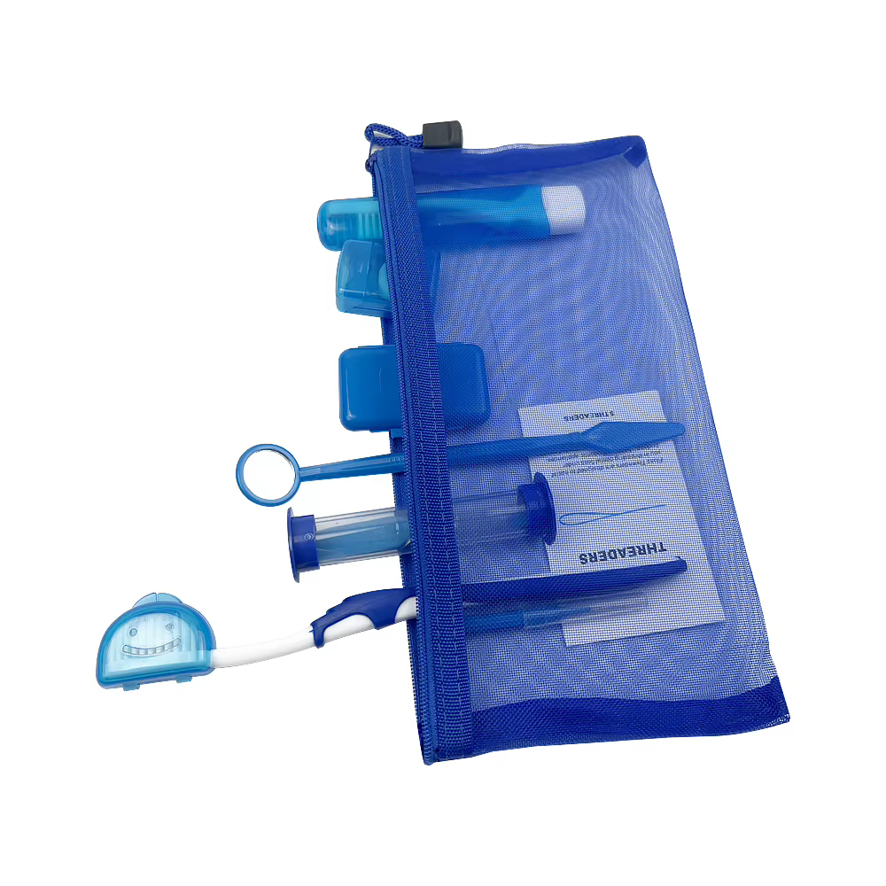 Kit de Soins Orthodontiques, Hygiène Buccale, Livres de Dents, Miroir Buccal, Brosse Interdentaire, Fil d'Avertissement, 8 Pièces/Ensemble