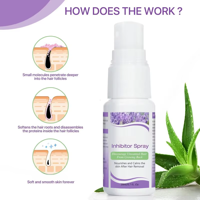 Spray Inhibiteur de Croissance des Poils Permanent pour Barbe