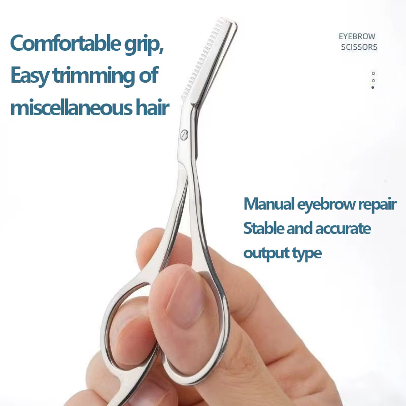 Ciseaux coupe-sourcils avec peigne
