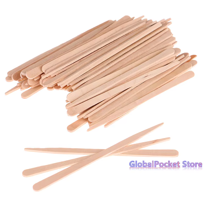 100 bâtonnets en bois jetables pour épilation corporelle féminine