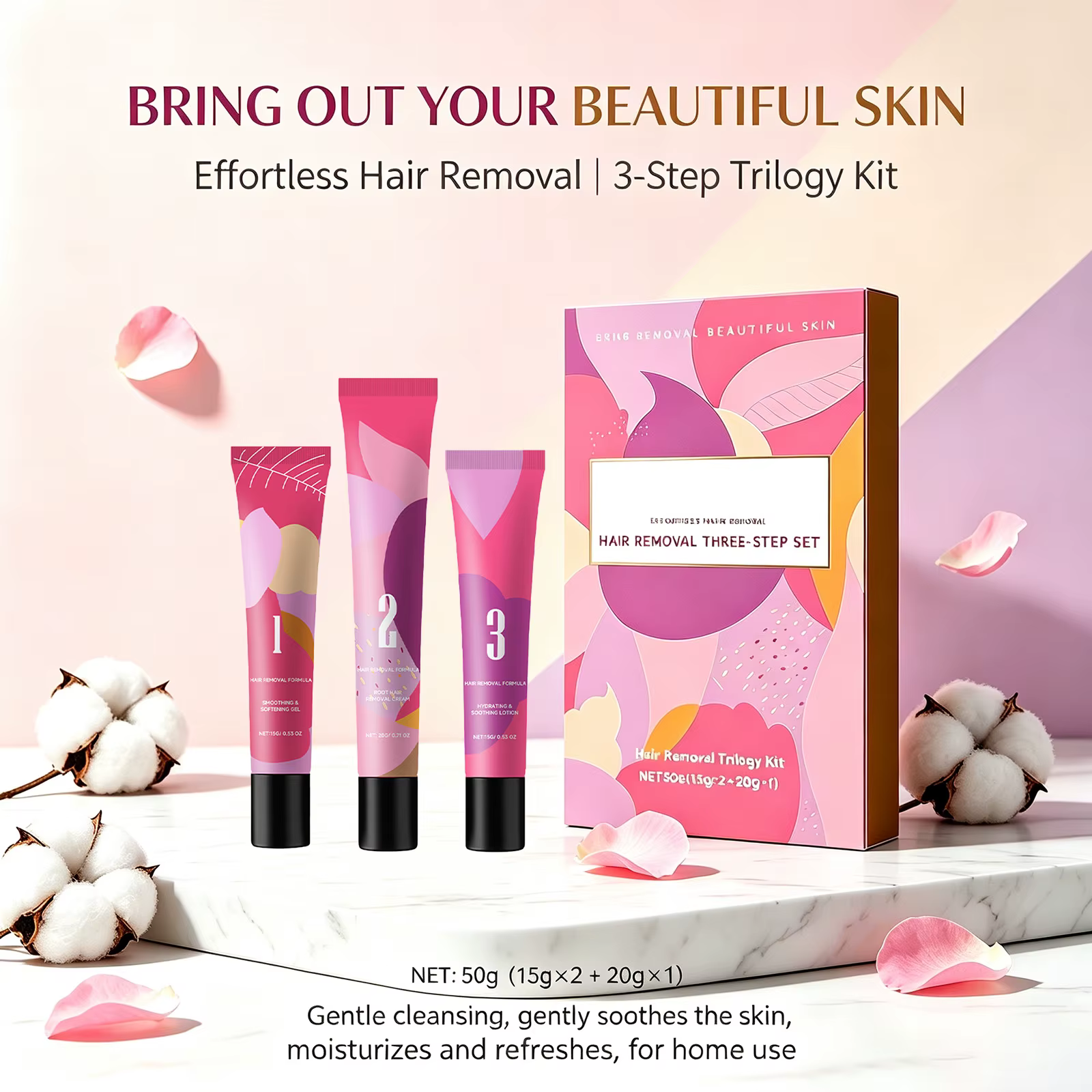 Kit de trilogie d'épilation douce pour femmes