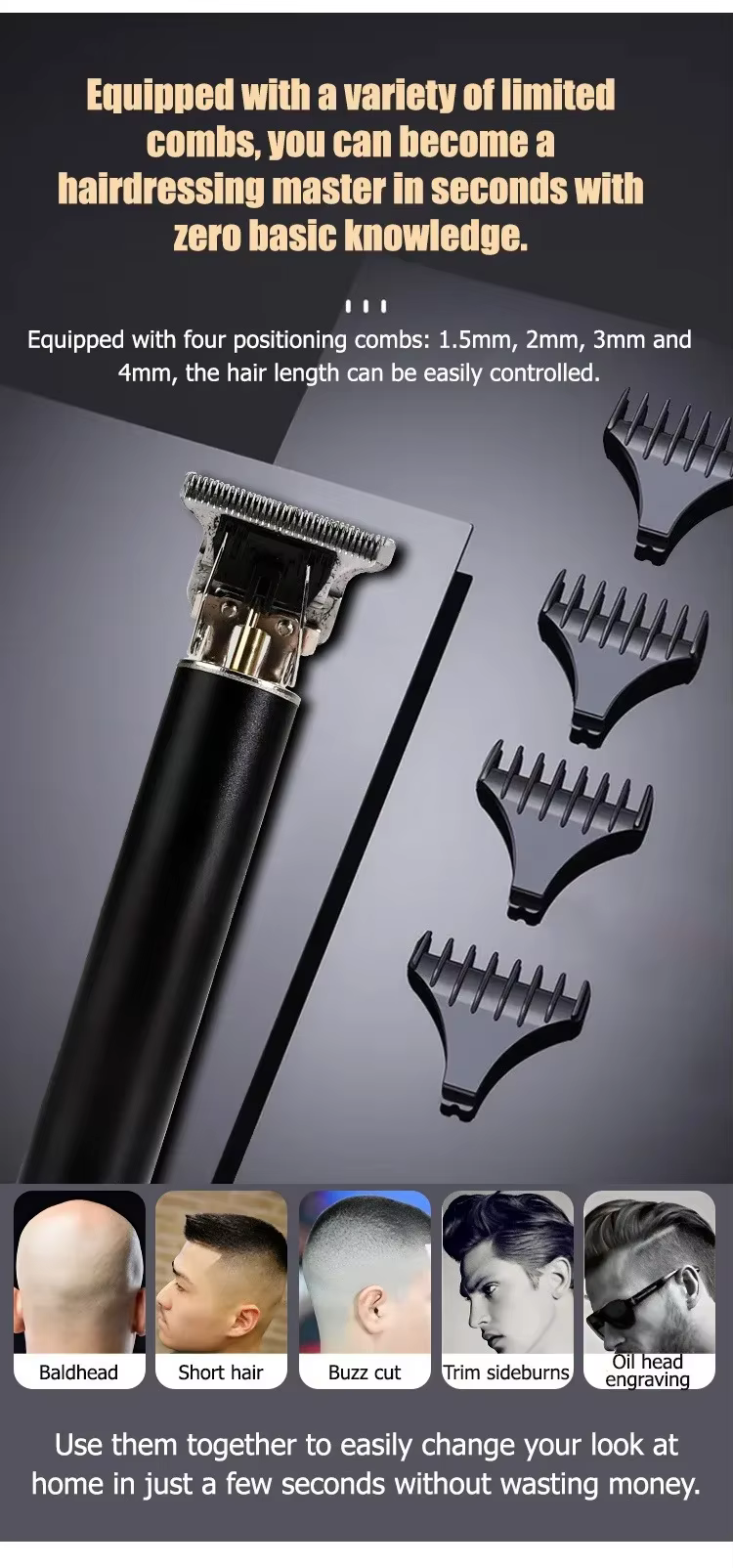 Machine de coupe de cheveux électrique Vintage T9 tondeuse