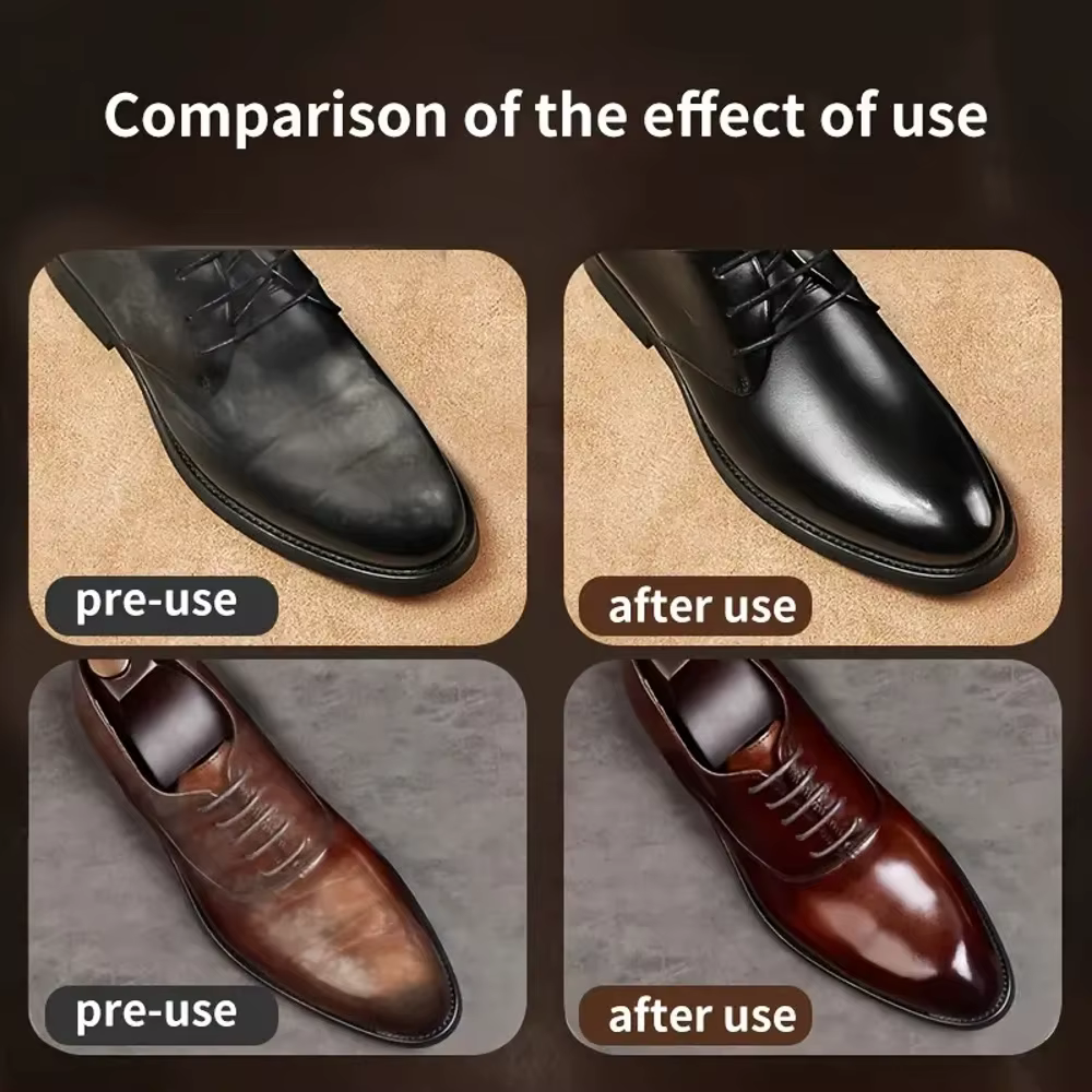 Kit d'entretien des chaussures – Convient pour le polissage et l'entretien des surfaces du cuir artificiel, cire d'abeille d'entretien de qualité supérieure pour différentes couleurs