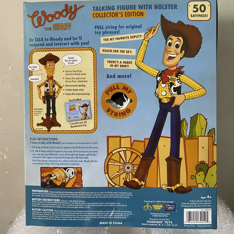 Peluche interactive parlante Woody le shérif de Toy Story de Pixar, réplique de film de luxe du 20e anniversaire