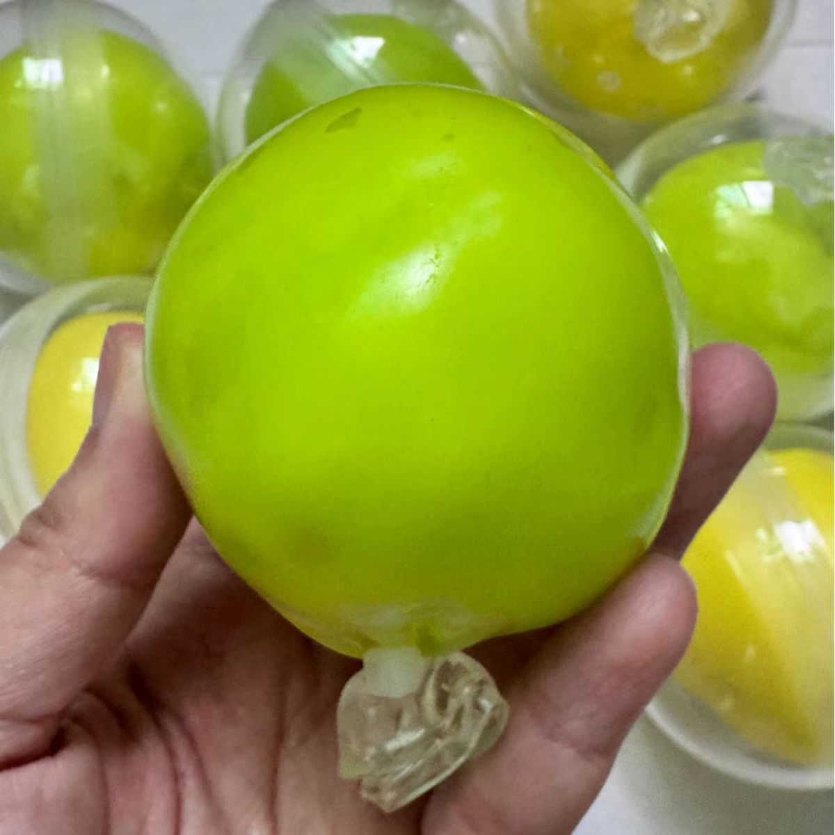 Jouet anti-stress en pâte à modeler fait main, motif citron et pomme, avec son craquant, doux et à rebond lent, pour la relaxation