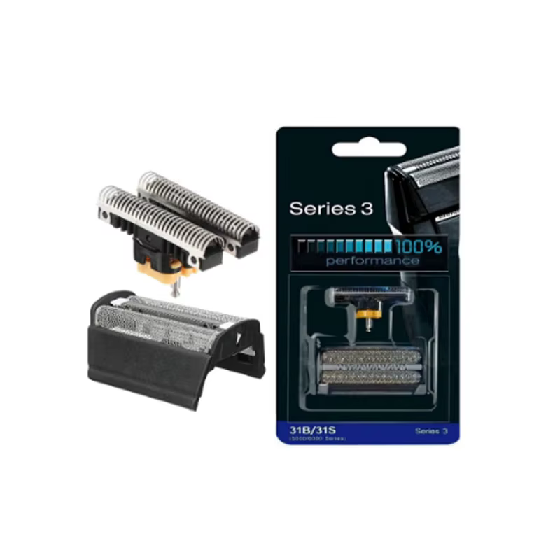 Lame de rasoir noire 31B compatible avec les rasoirs Braun anciens des séries 3-Control