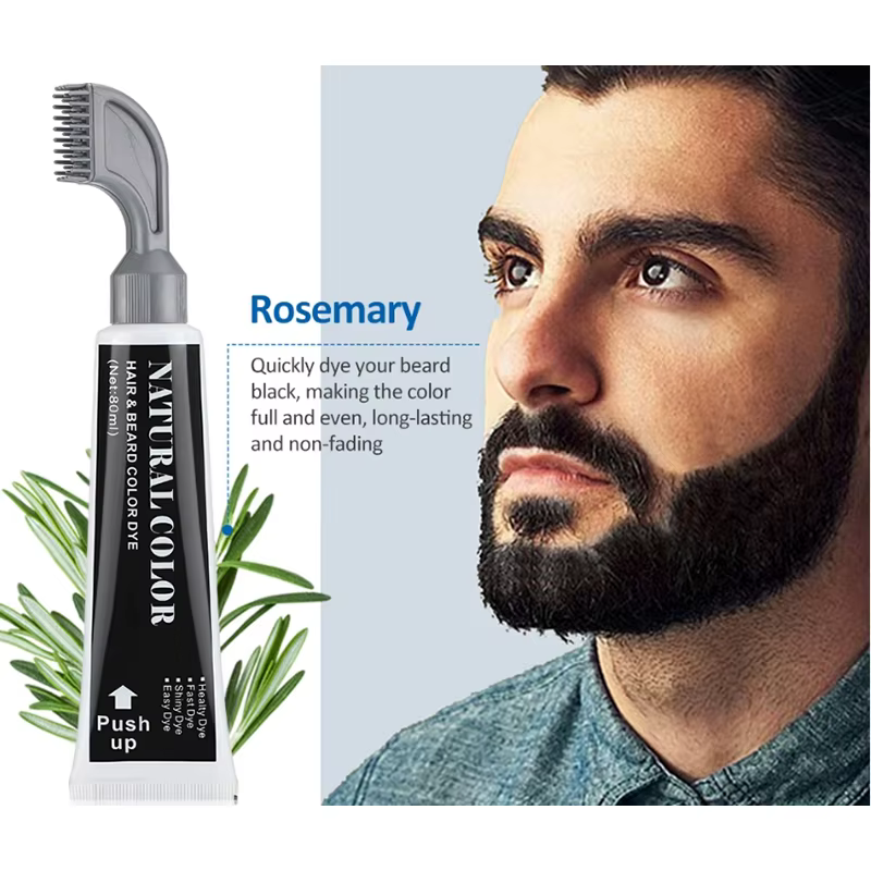 Crème de teinture pour barbe noire de 2 Minutes avec peigne