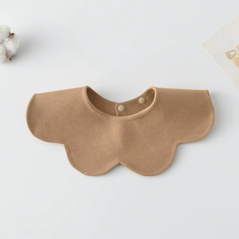Bavoir bébé uni double face, confortable à porter, motif pétale, en coton doux, pour la bave et les éructations