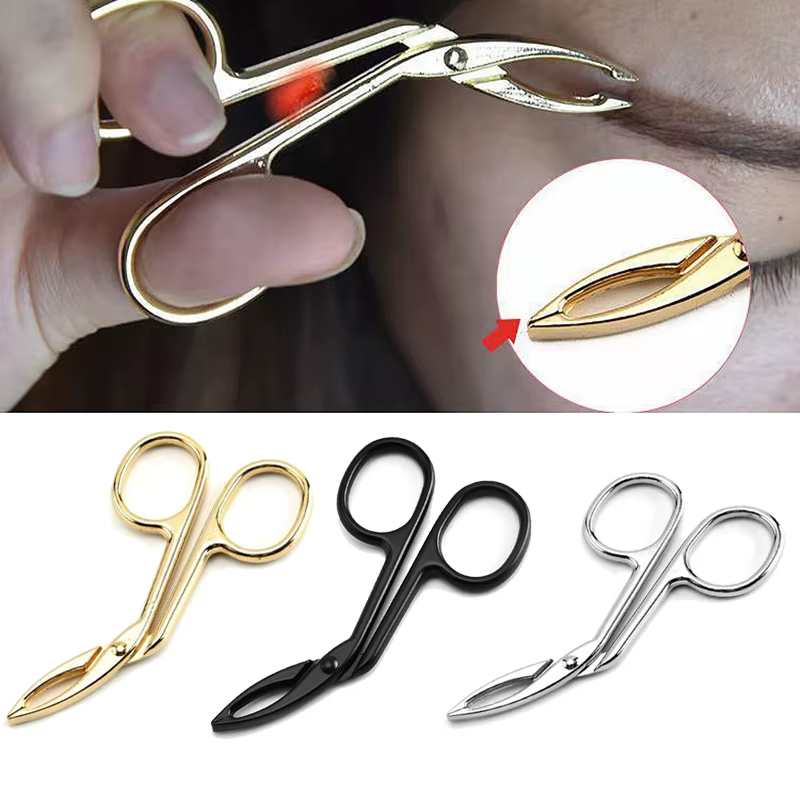 Pince à sourcils coudée pointue droite
