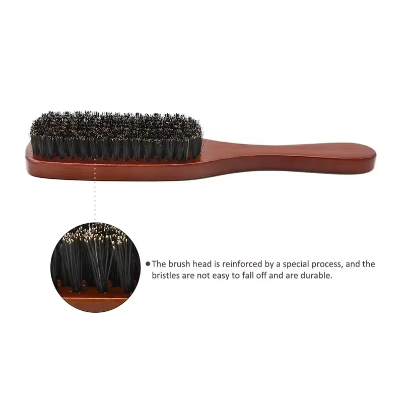 Brosse à barbe professionnelle en poils de sanglier naturels pour hommes