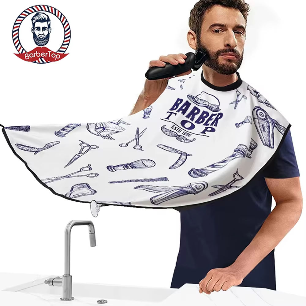 Barbertop mâle barbe rasage tablier soin cheveux propres adulte bavoirs porte-rasoir salle de bain organisateur cadeau pour homme