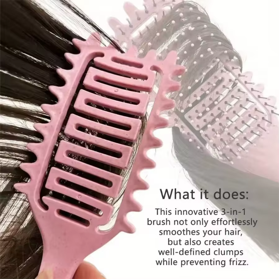 Brosse Coiffante Définition de Boucles, Brosse Démêlante Creuse pour Cheveux Bouclés Humides, Peigne à Boucles, Outils de Coiffure Professionnels