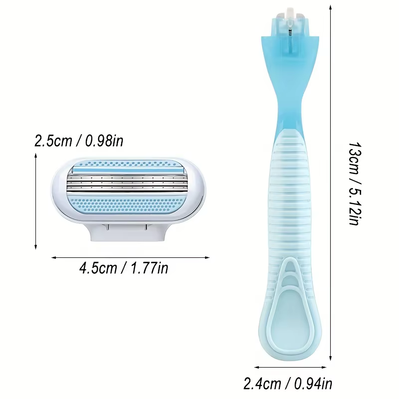 Rasoir de sécurité pour femmes avec 1 manche + 4/8 lames