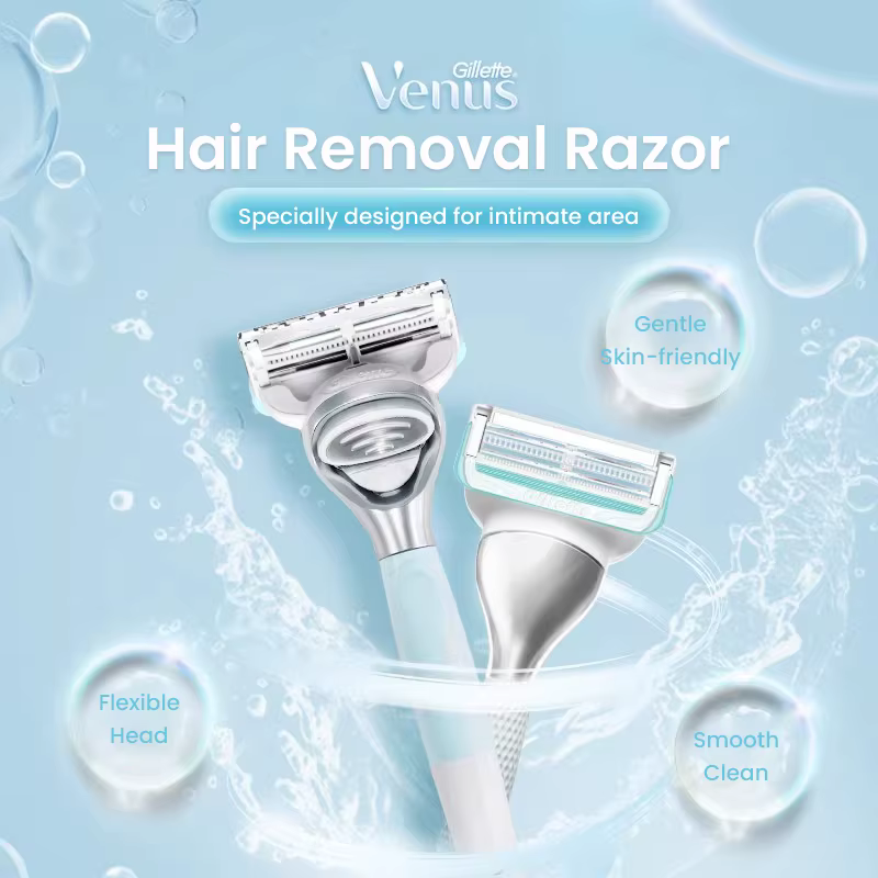 Gillette Venus rasoir de toilettage intime pour femmes cheveux publics et peau avec barre d'irritation brevetée épilation