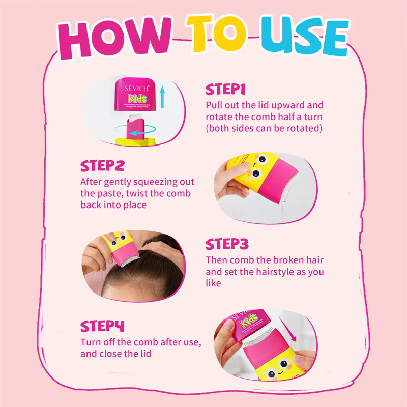 Bâton de cire capillaire pour enfants et femmes, contrôle des bordures, crème de finition anti-frisottis, lissage et fixation des mèches rebelles, gel coiffant.