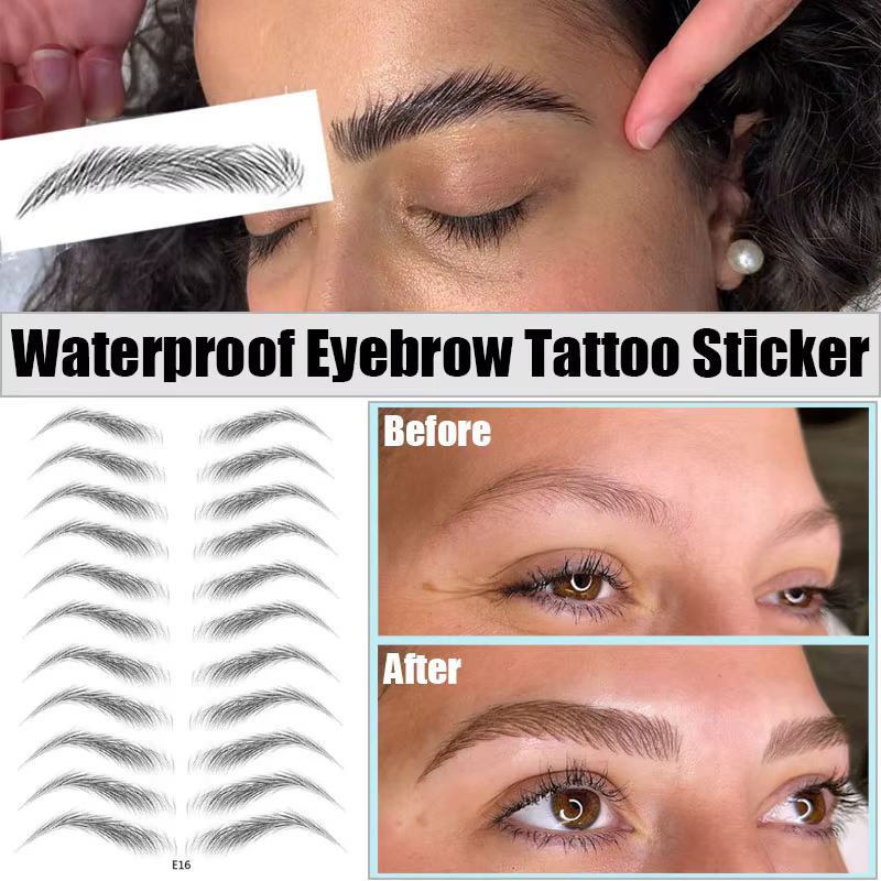 Autocollant de tatouage de sourcils à base d'eau