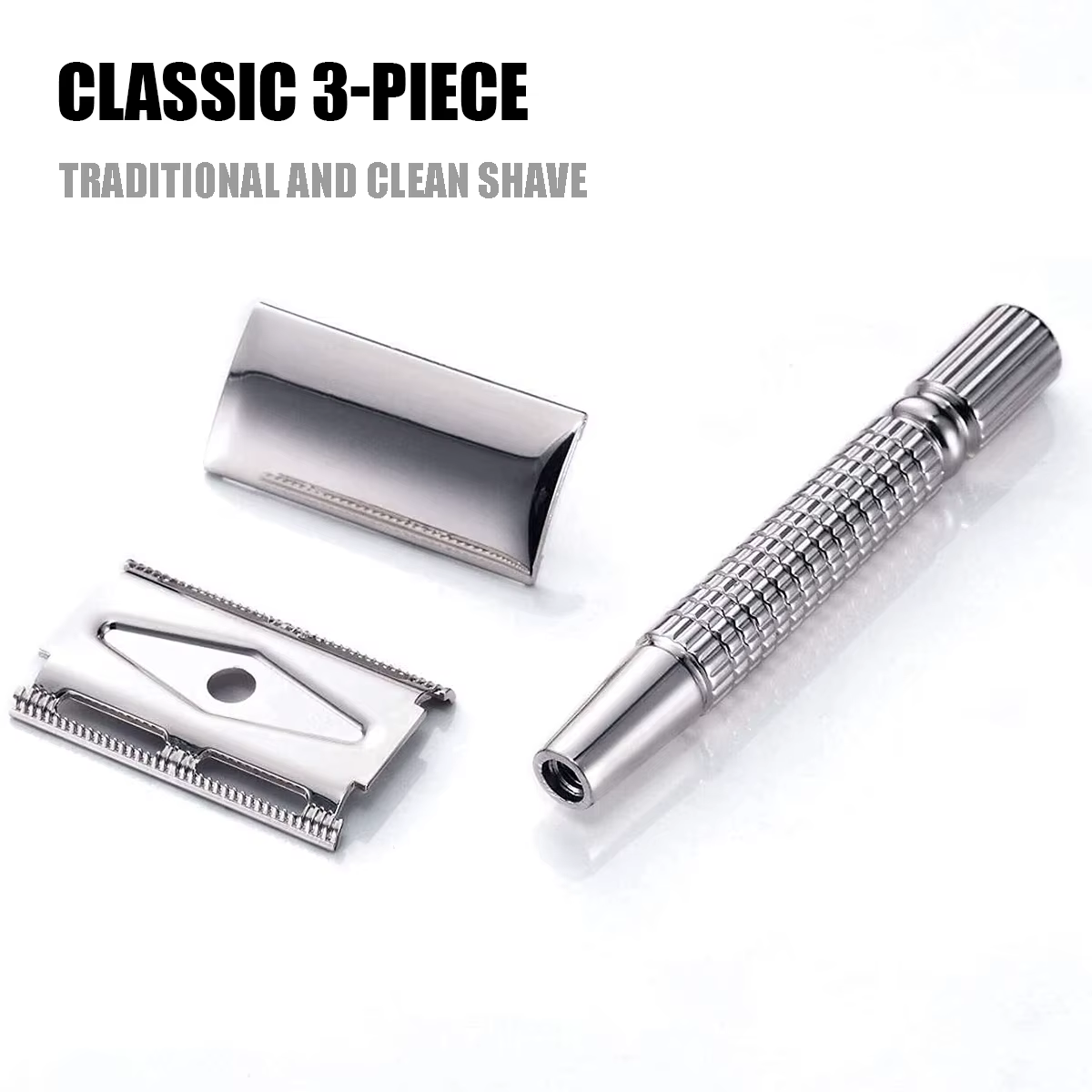BAILI rasoir de sécurité classique Double bord avec 1 lame en platine pour hommes femmes barbe jambe main aisselle rasage humide BR131T