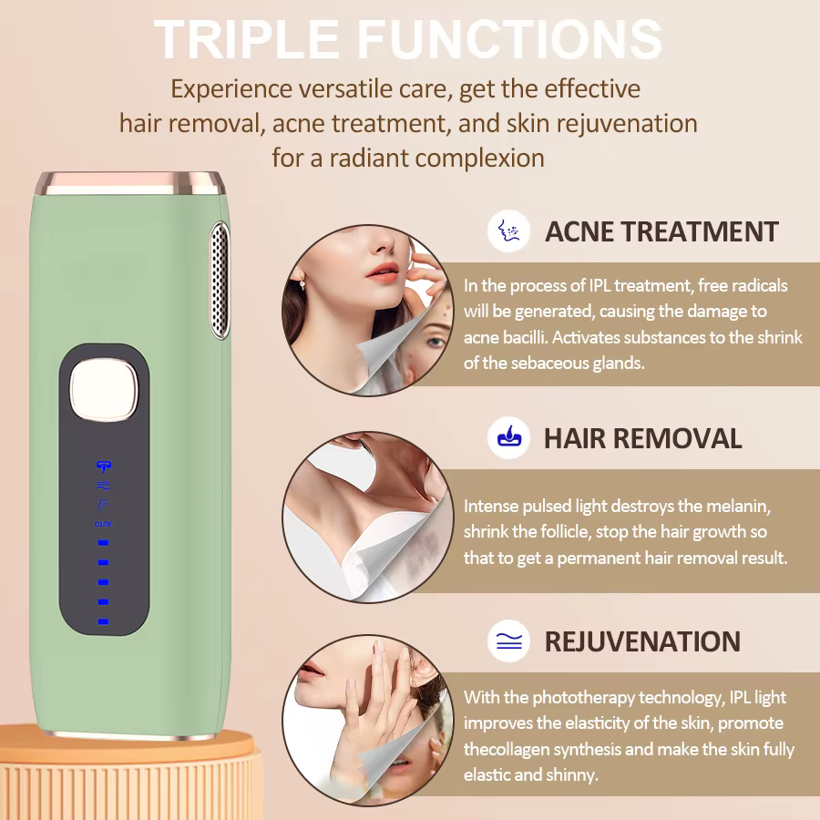 Épilateur laser portable 3 en 1 indolore à la maison