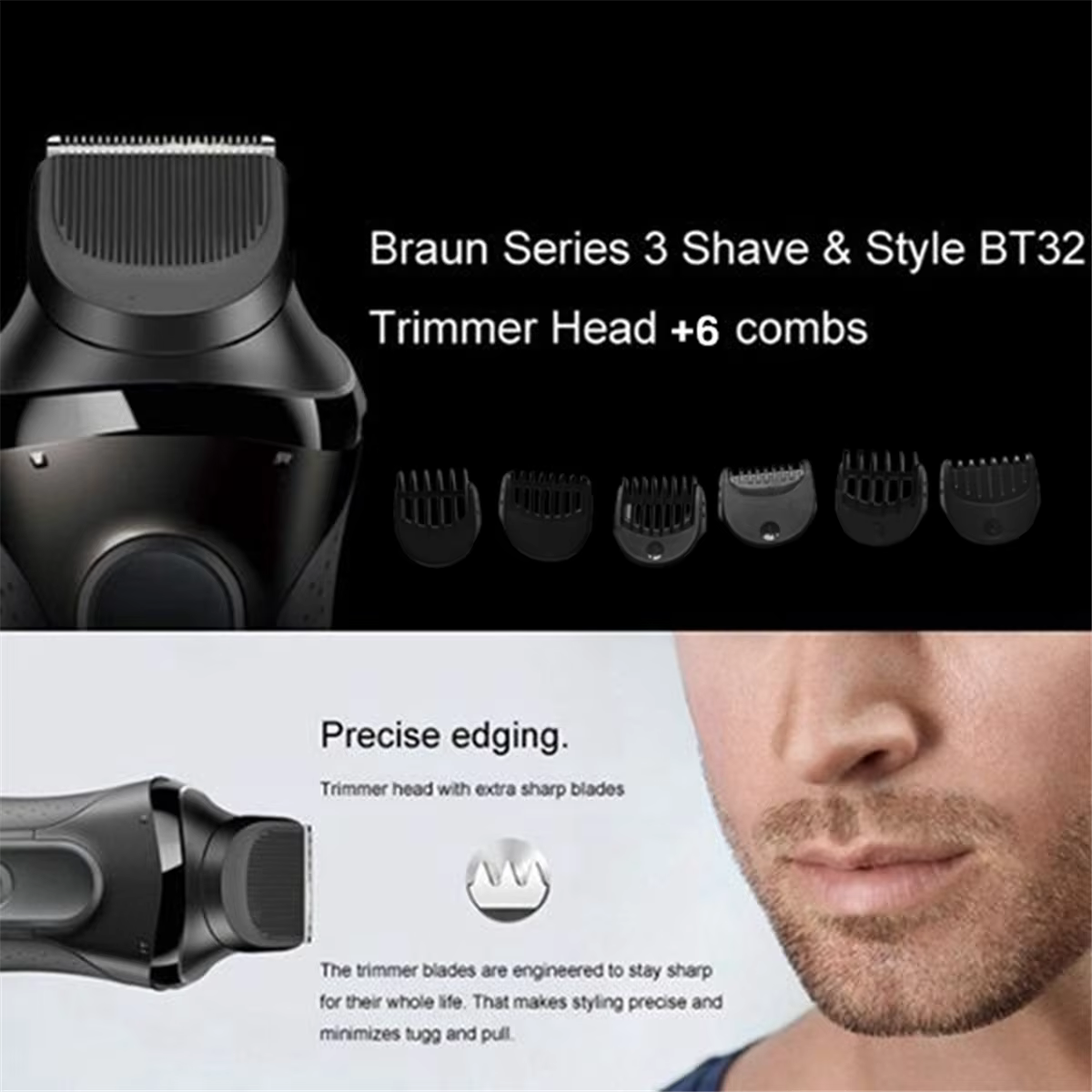A52QAxe tondeuse à barbe pour rasoirs électriques Braun série 3 BT32 1/2/3/5/7/9mm peignes de guidage de rasoir de remplacement