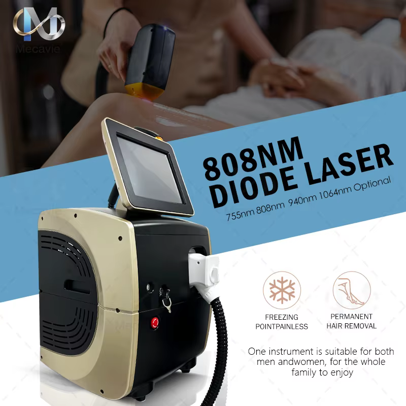 Machine d'épilation au laser à diode 4 longueurs d'onde 808 nm Ice Platinum 755 1064 940 808 nm 6000 W