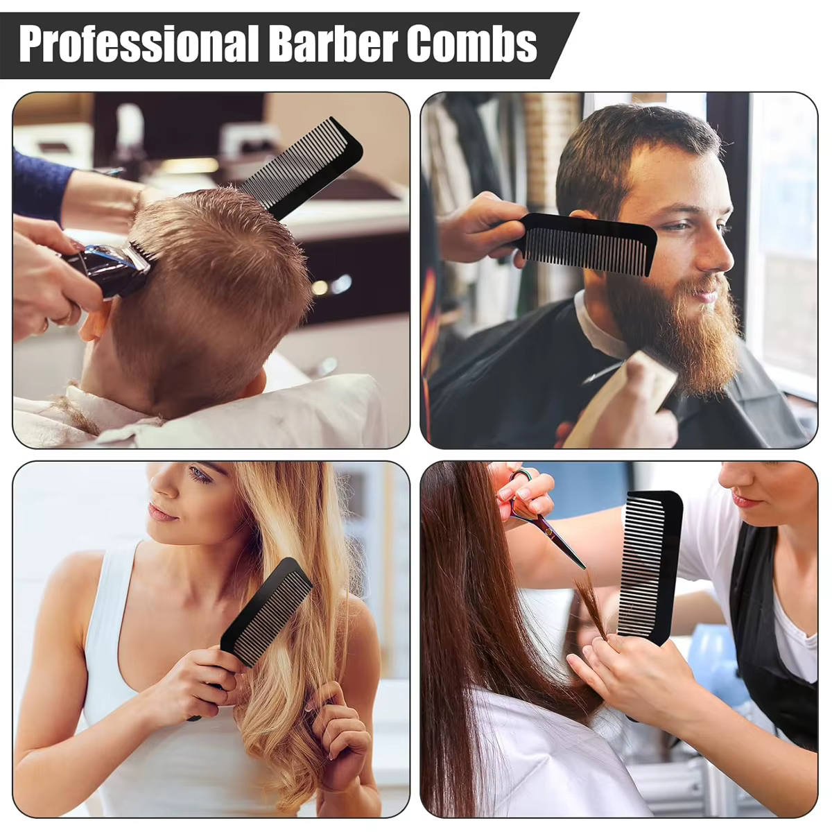 Peignes de tondeuse à dessus plat pour barbier