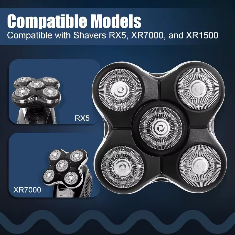 Têtes de rechange RX5 compatibles avec les rasoirs