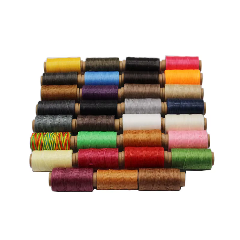 Fil ciré pour cuir 50m 0.8mm noir cassé blanc rouge vert rose marron gris violet Orange bleu abricot