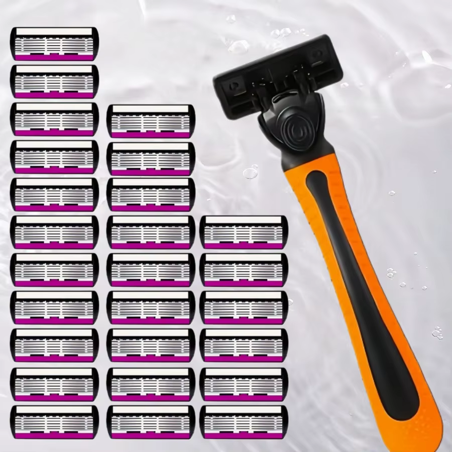 Rasoir manuel pour hommes à 6 lames pour l'épilation des jambes et des aisselles