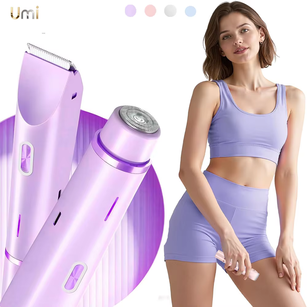 Rasoirs électriques pour femmes 2 en 1 rasoir électrique pour tondeuse pubienne IPX7 étanche utilisation humide et sèche
