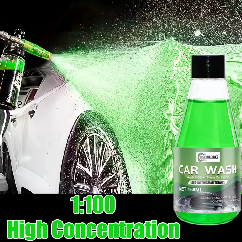 Cire de lavage auto haute mousse 150 ml, shampoing nettoyant pour voiture à mousse riche, nettoyage en profondeur, protection de la peinture, amélioration de la brillance et céramique
